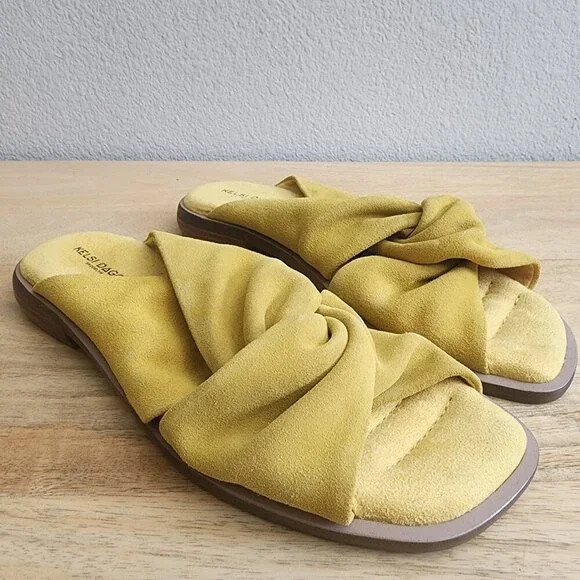 Kelsi Dagger Brooklyn Shoes Womens Size 6.5 Suede Knot Slide Sandals Comfort - Picture 8 of 11